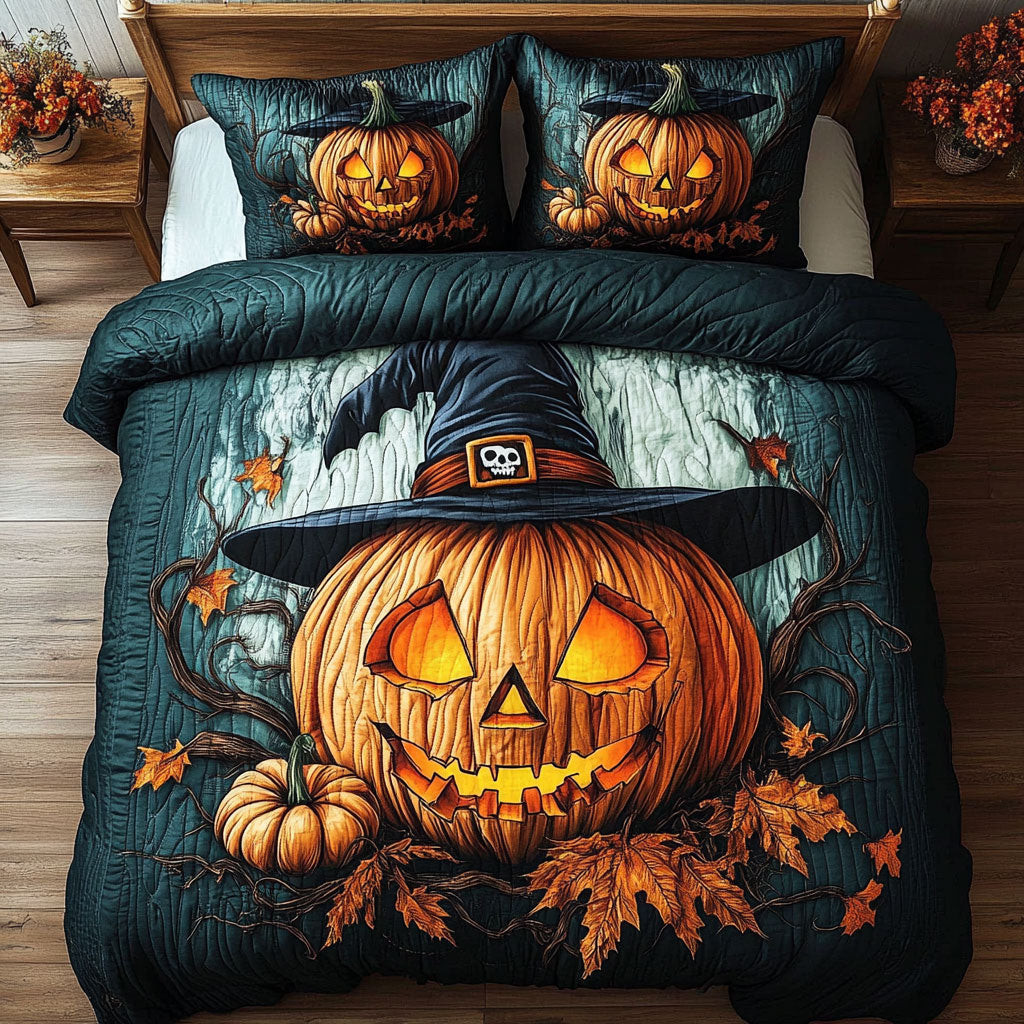 Haverst Witch Pumpkin Bedding Set Best Decoration Gift For Friends and Family on Halloween Day