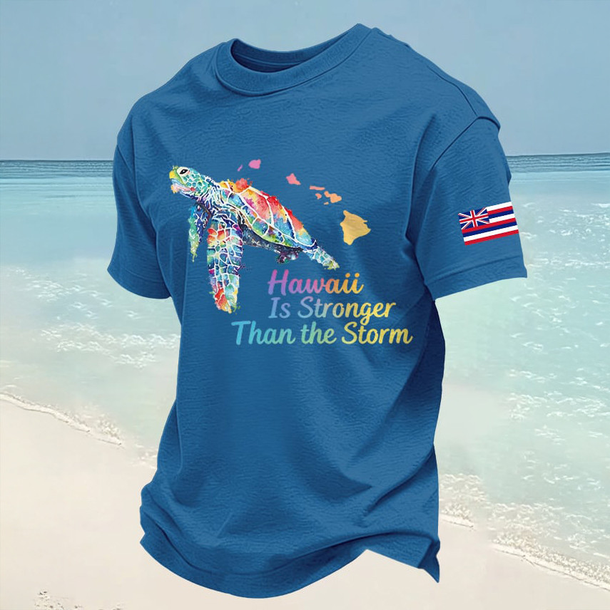 Hawaii Is Stronger Than The Storm Turtle T-Shirt Galathreads Shirt Gift For Dad Birthday
