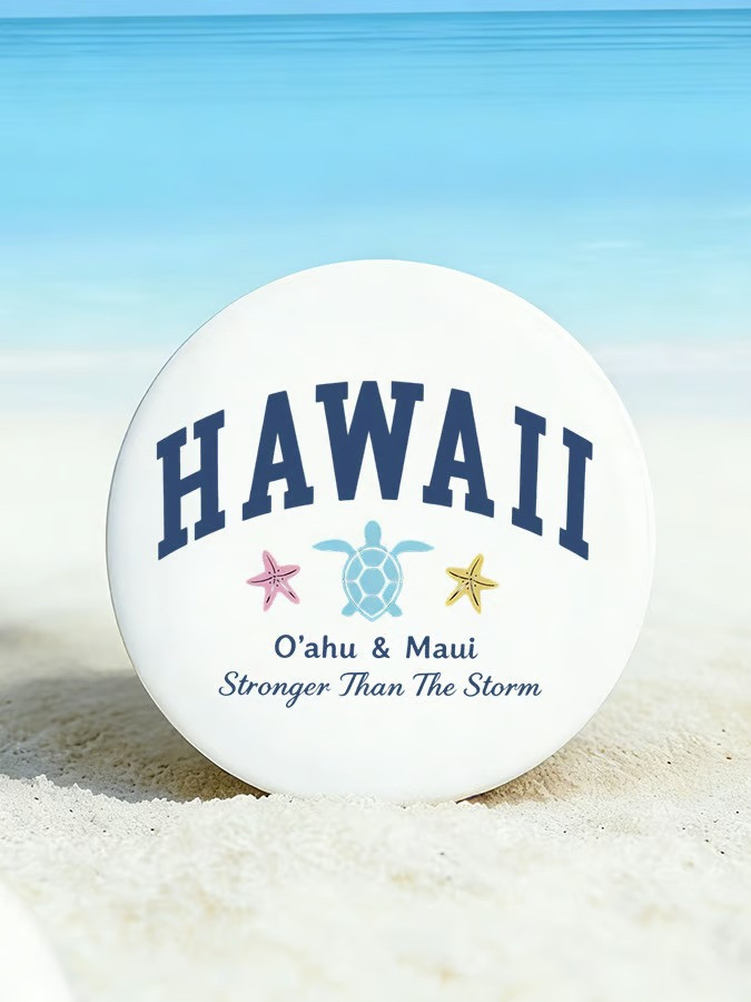 Hawaii Strong Button Pin Island Relief Stronger Than The Storm Fan Gear Gift Ideas