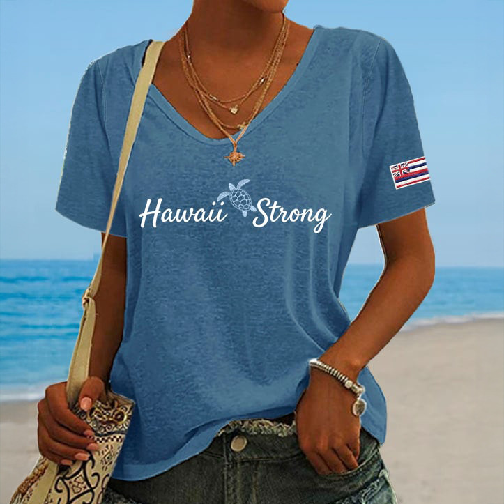 Hawaii Strong Hawaiian Flag V-Neck Shirt Galathreads Shirt Best Present For Mother's Day