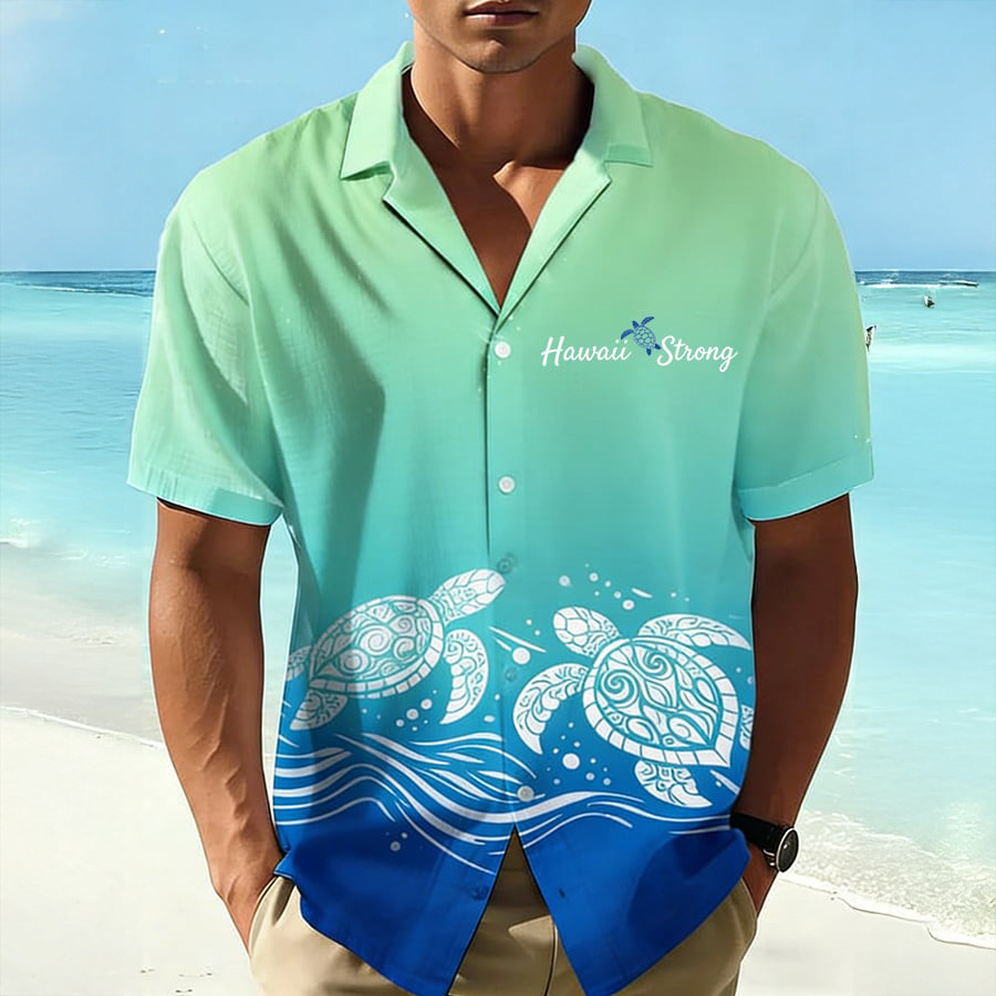 Hawaii Strong Sea Turtle Hawaiian Shirt Galathreads Clothes Present For Husband