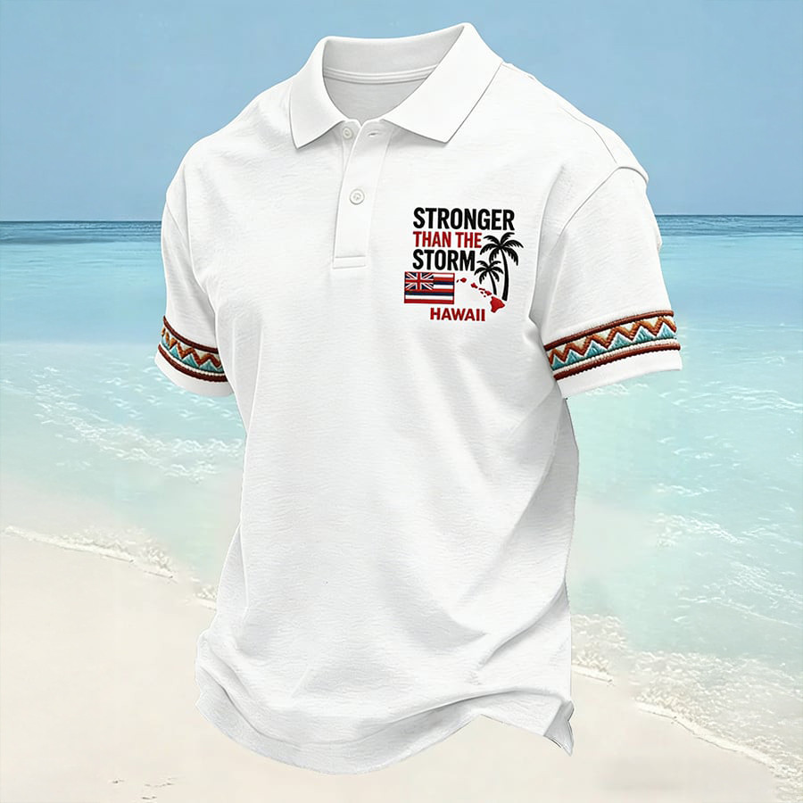 Hawaii Stronger Than the Storm Polo Shirt Galathreads Clothes Father's Day Gift Ideas