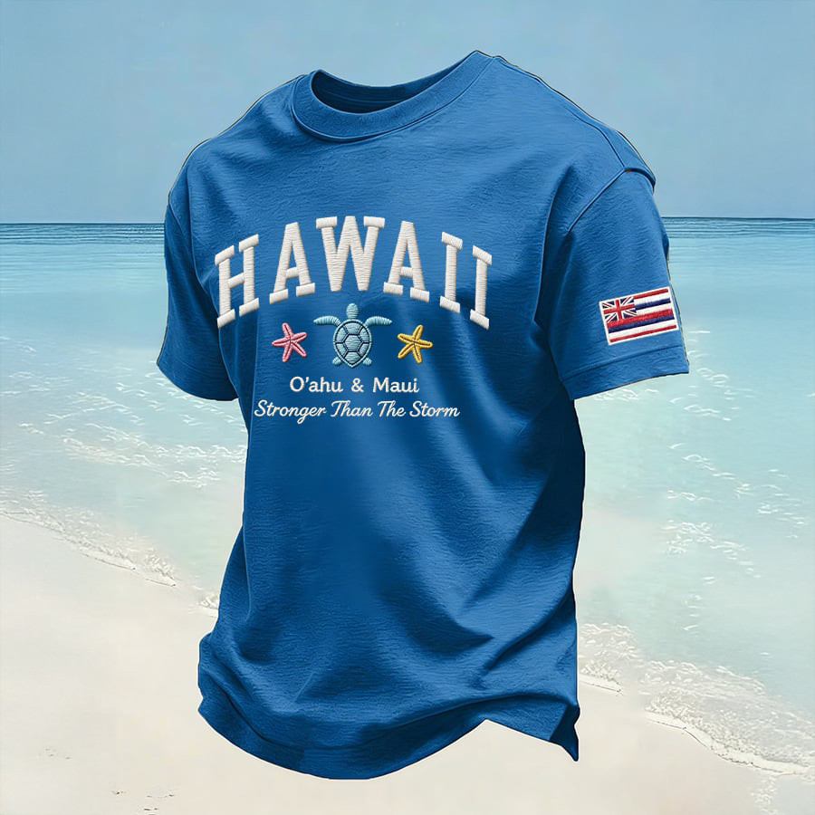 Hawaii Stronger Than The Storm T-Shirt Galathreads Merch Father's Day Gift Idea