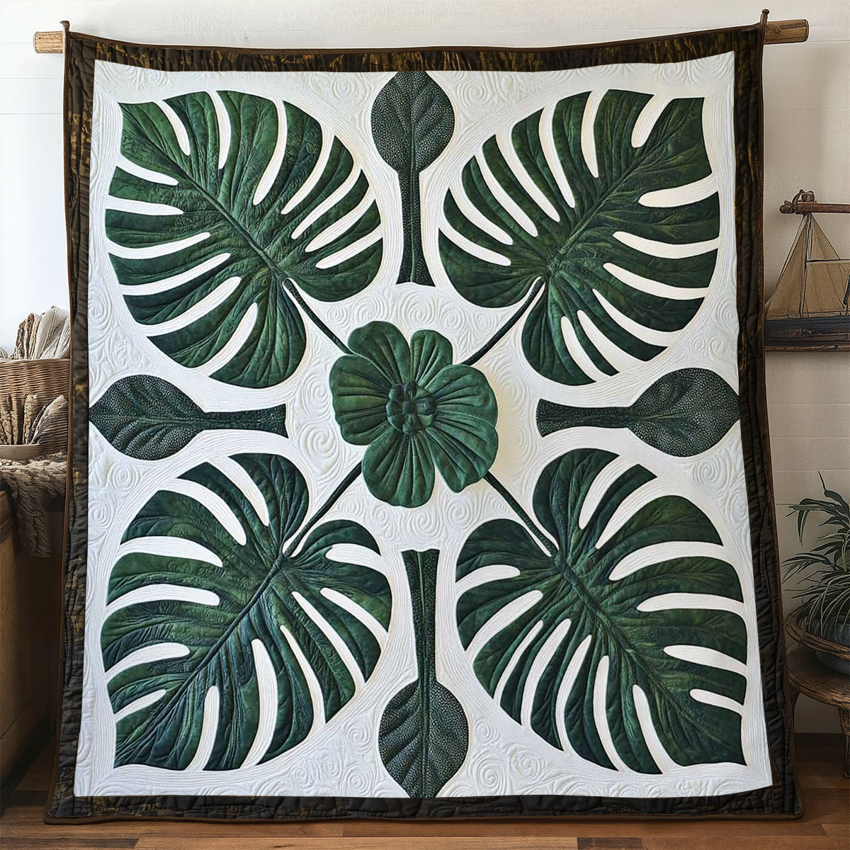 Hawaiian Forest Quilted Blanket Winter Blanket Great Gifts For Brothers