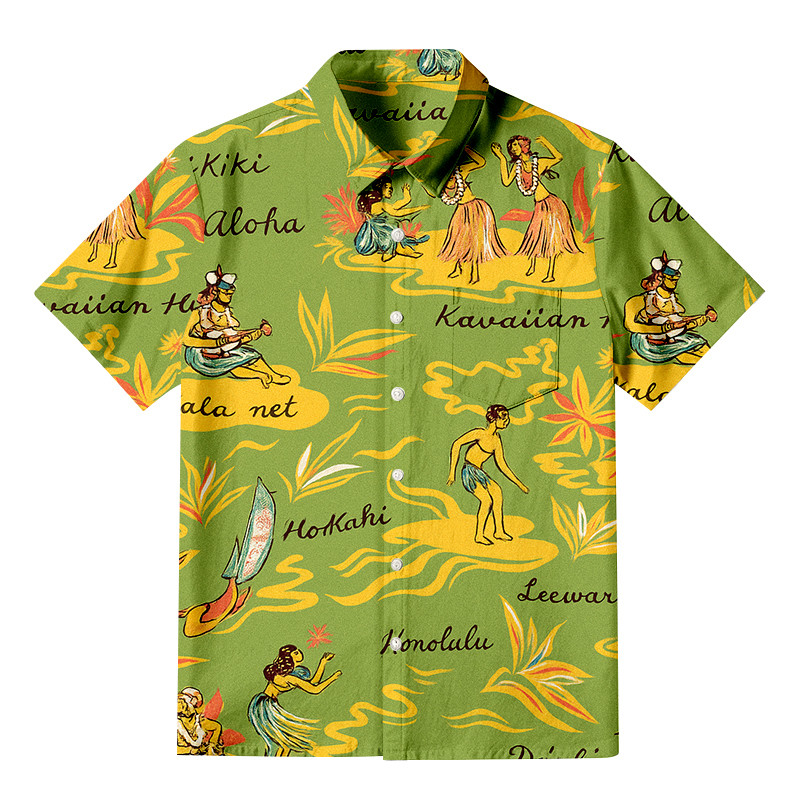 Hawaiian Hula Button Up Shirt Hokashi Aloha Clothes Perfect Gifts For Men