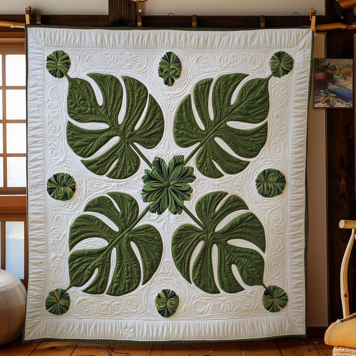 Hawaiian Retreat Quilt Elegant Quilt Blanket for Relaxing Evenings