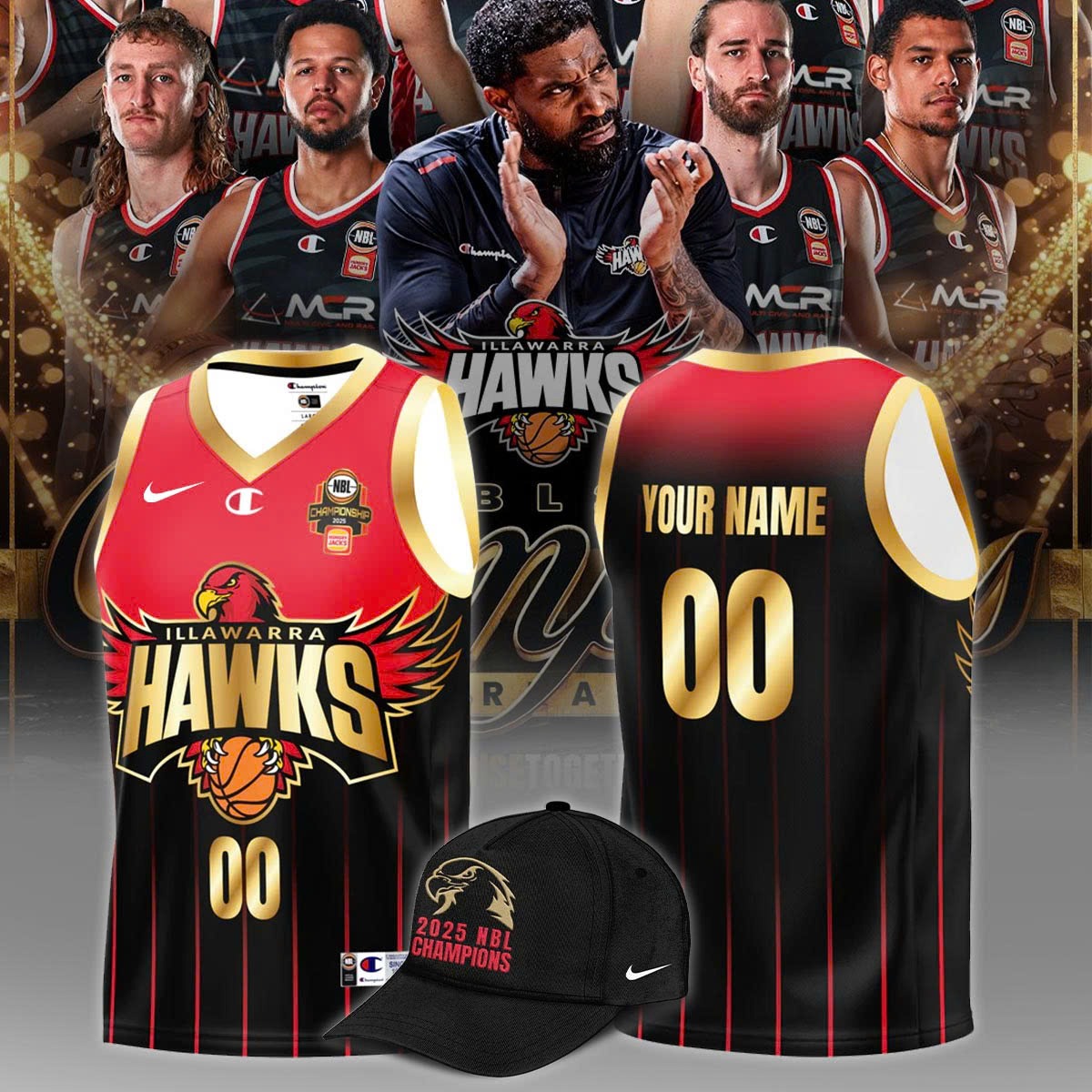 Hawks Basketball National Champions25 Black Custom Jersey Presents For A Basketball Player