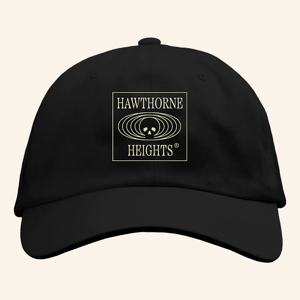 Hawthorne Heights Merch Hawthorne Heights Skeleton Club Embroidered Hat Gifts For Rock Lovers