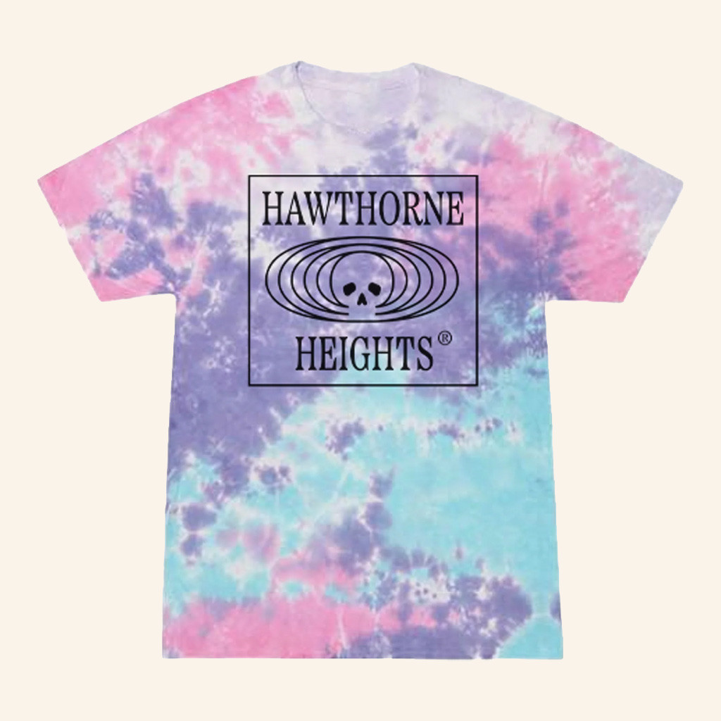 Hawthorne Heights Merch Skeleton Club Logo Tie Dye T-Shirt Gift Ideas For Rock Fans