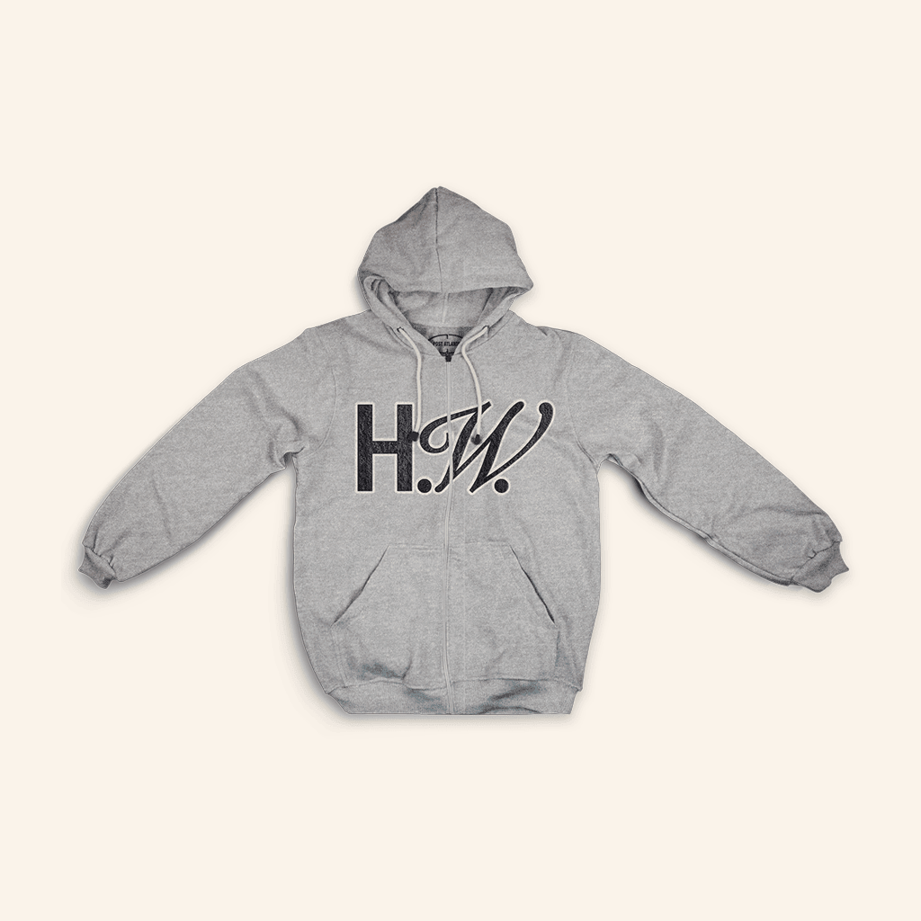 Hayley Williams Merch HW Chenille Patch Zip Heather Grey Hoodie Gifts For Friends Hayley Williams Merch HW Chenille Patch Zip Heather Grey Hoodie Gifts For Friends