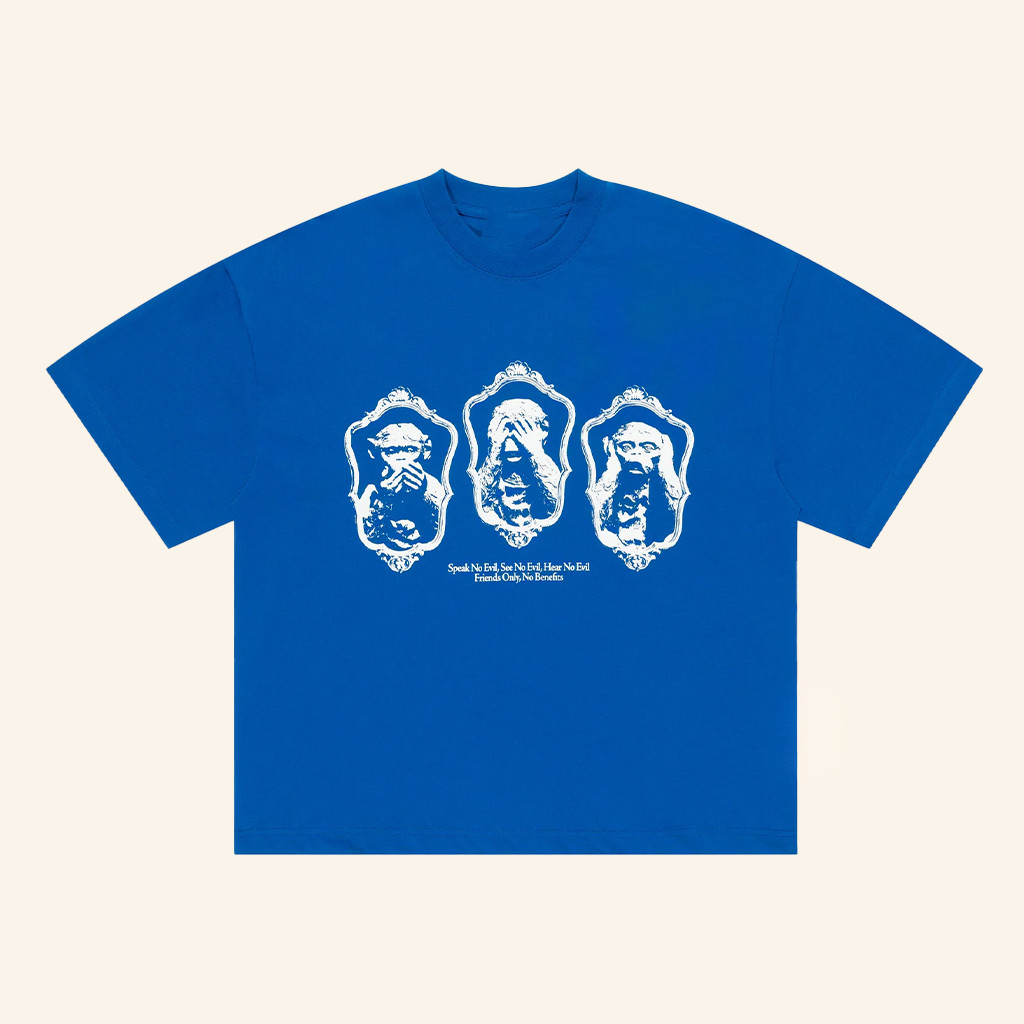 HdPc Merch Three Wise Monkeys T-Shirt Friends Only No Benefits Shirt Funny Gifts