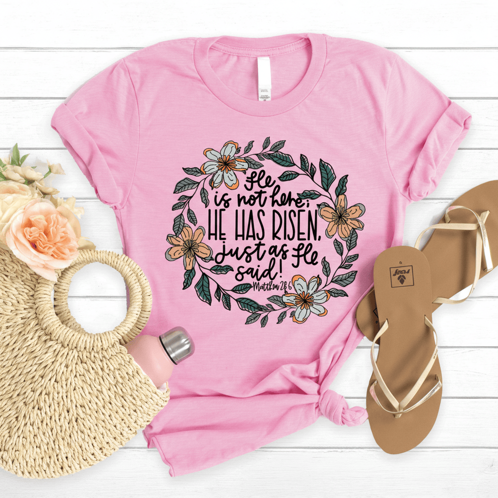 He Has Risen Christian Easter Shirt Faith Gifts Religious Apparel Resurrection Tee