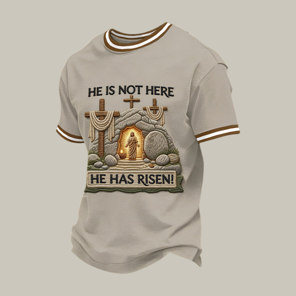 He Is Not Here He Has Risen Easter Jesus Christian Cross T-Shirt Faith Over Fear Shirt