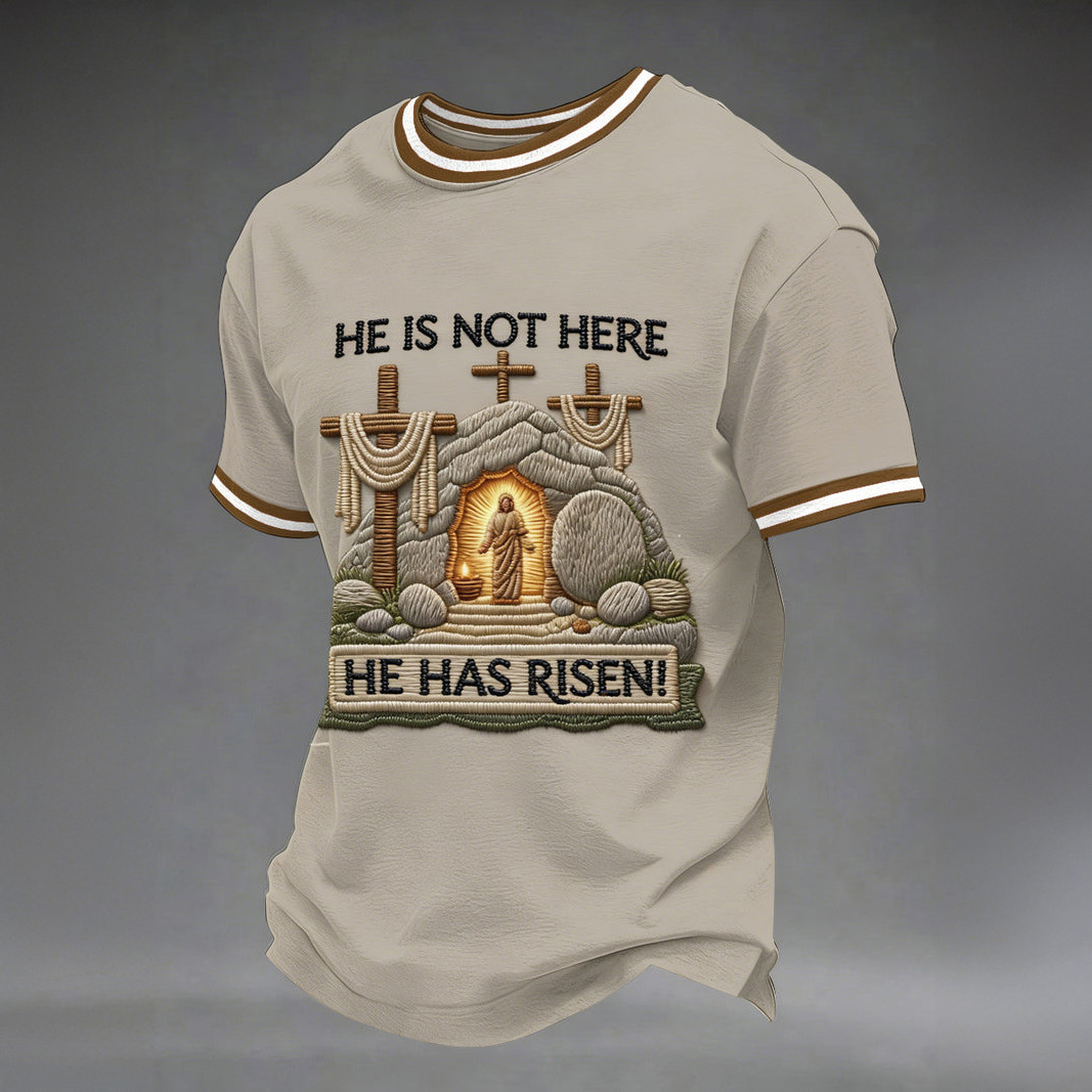 He Is Not Here He Has Risen Easter Jesus Christian Faith T-Shirt In God We Trust Shirt Present Idea