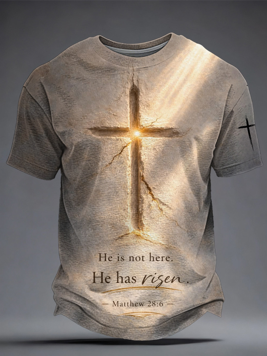 He Is Not Here He Has Risen Matthew 28 6 T-Shirt Jesus Religious Clothing Christian Gift