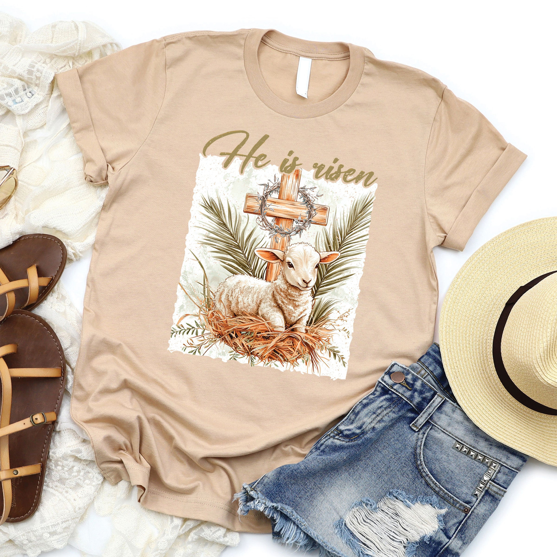 He Is Risen Christian Easter Faith Shirt Religious Gifts Inspirational Apparel Tee