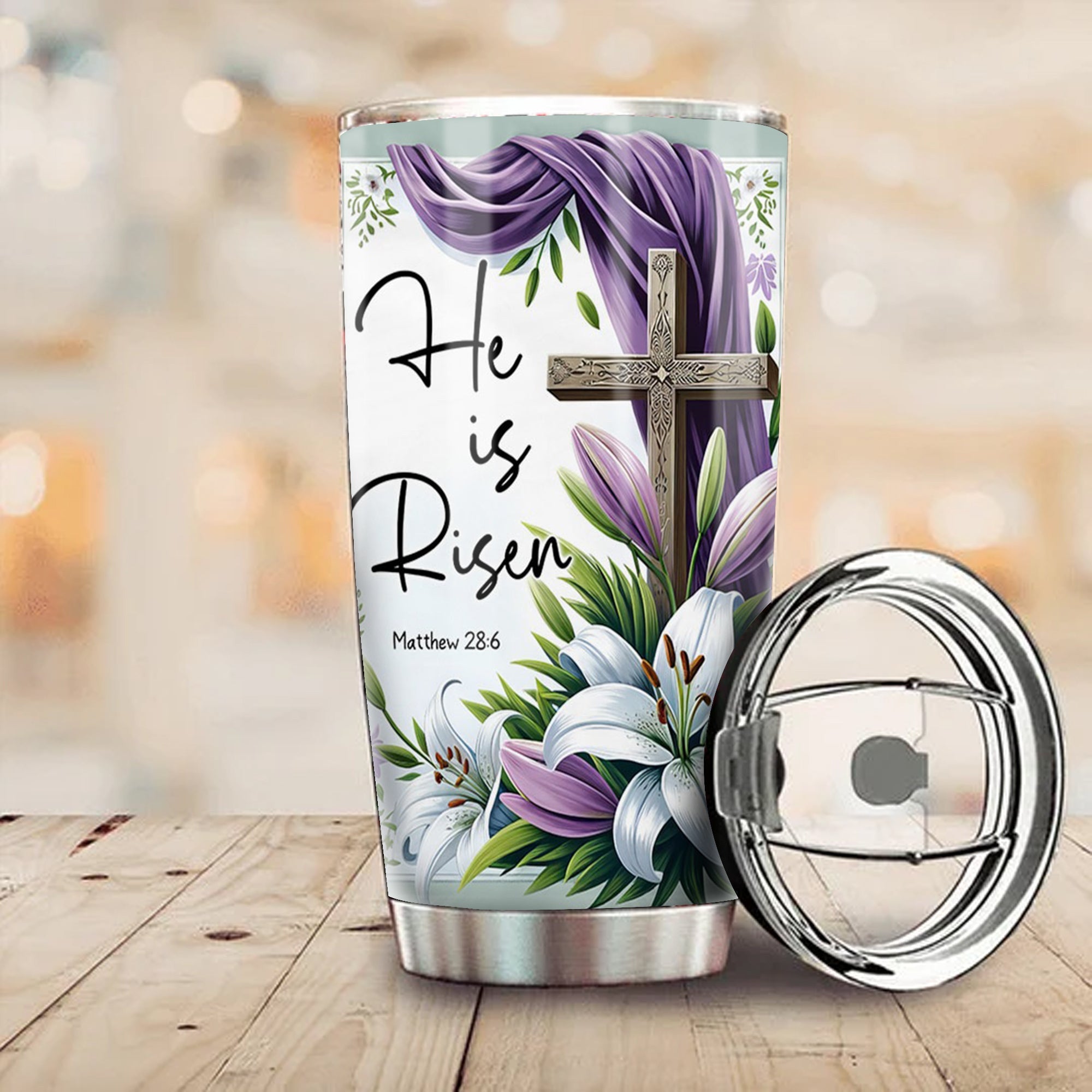 He Is Risen Flag Faith Based Easter Tumbler Lily And Cross Christian Merch Easter Gift Ideas He Is Risen Flag Faith Based Easter Tumbler Lily And Cross Christian Merch Easter Gift Ideas