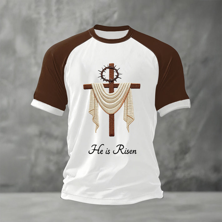 He Is Risen Jesus Christian Cross Faith T-Shirt Faith In Jesus Clothes Present For Husband
