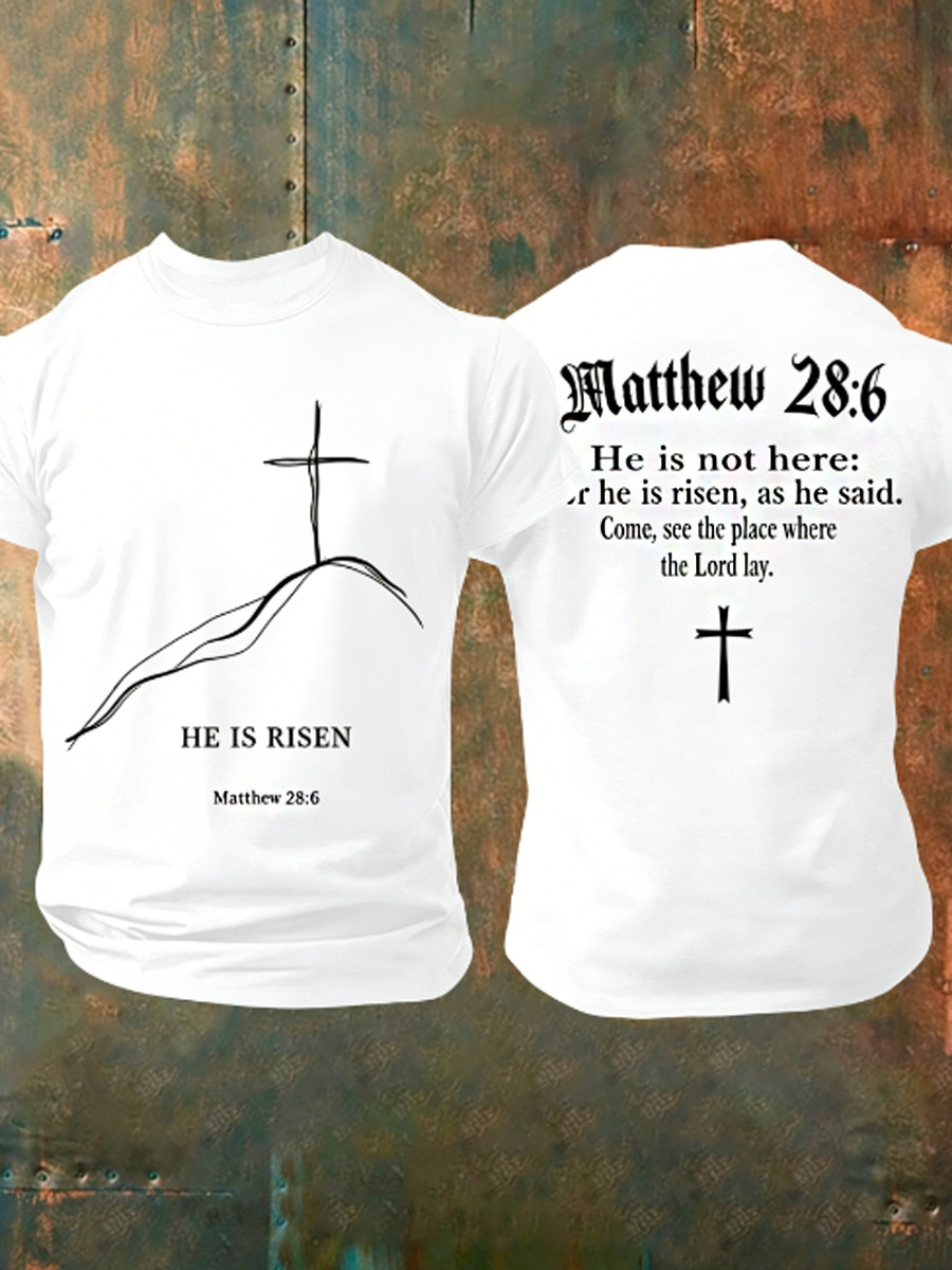 He Is Risen Matthew 28 6 T-Shirt Christian Bible Verse Clothing Christian Gift