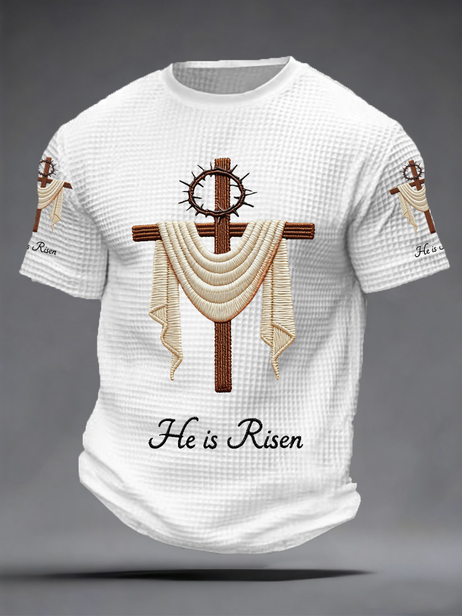 He Is Risen Matthew 28 6 T-Shirt Church Worship Cross Clothing Gift Ideas For Husband
