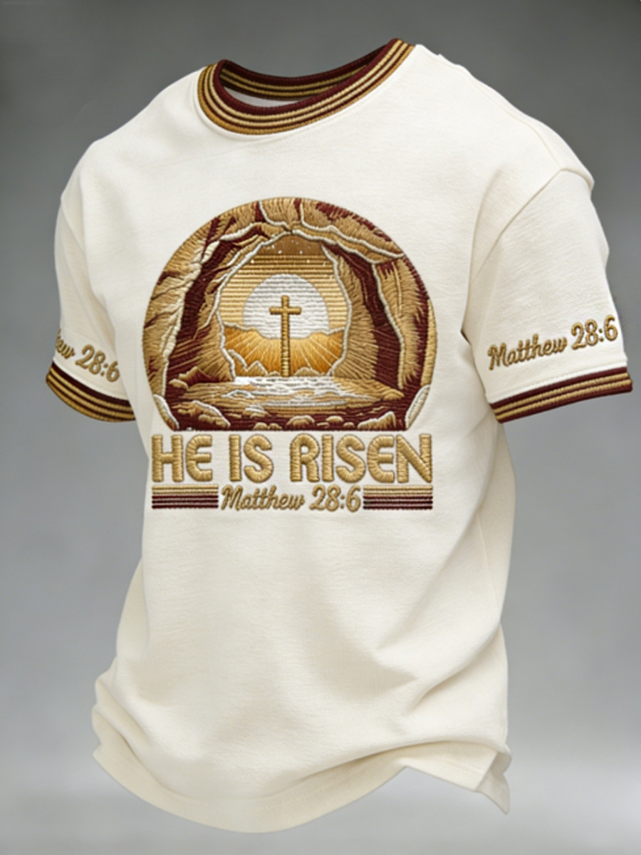 He Is Risen Matthew 28 6 T-Shirt Walk By Faith Christian Clothing Gift Ideas