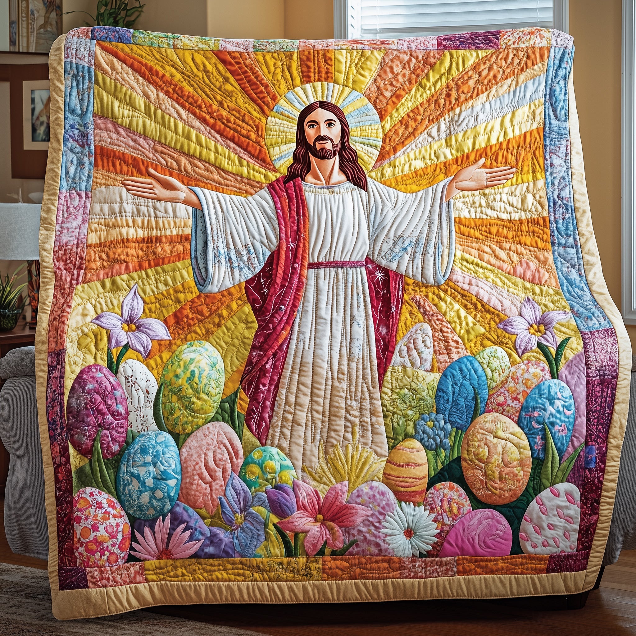 He Is Risen Quilted Blanket Couch Throw BlanketChristian Easter Gifts For Her