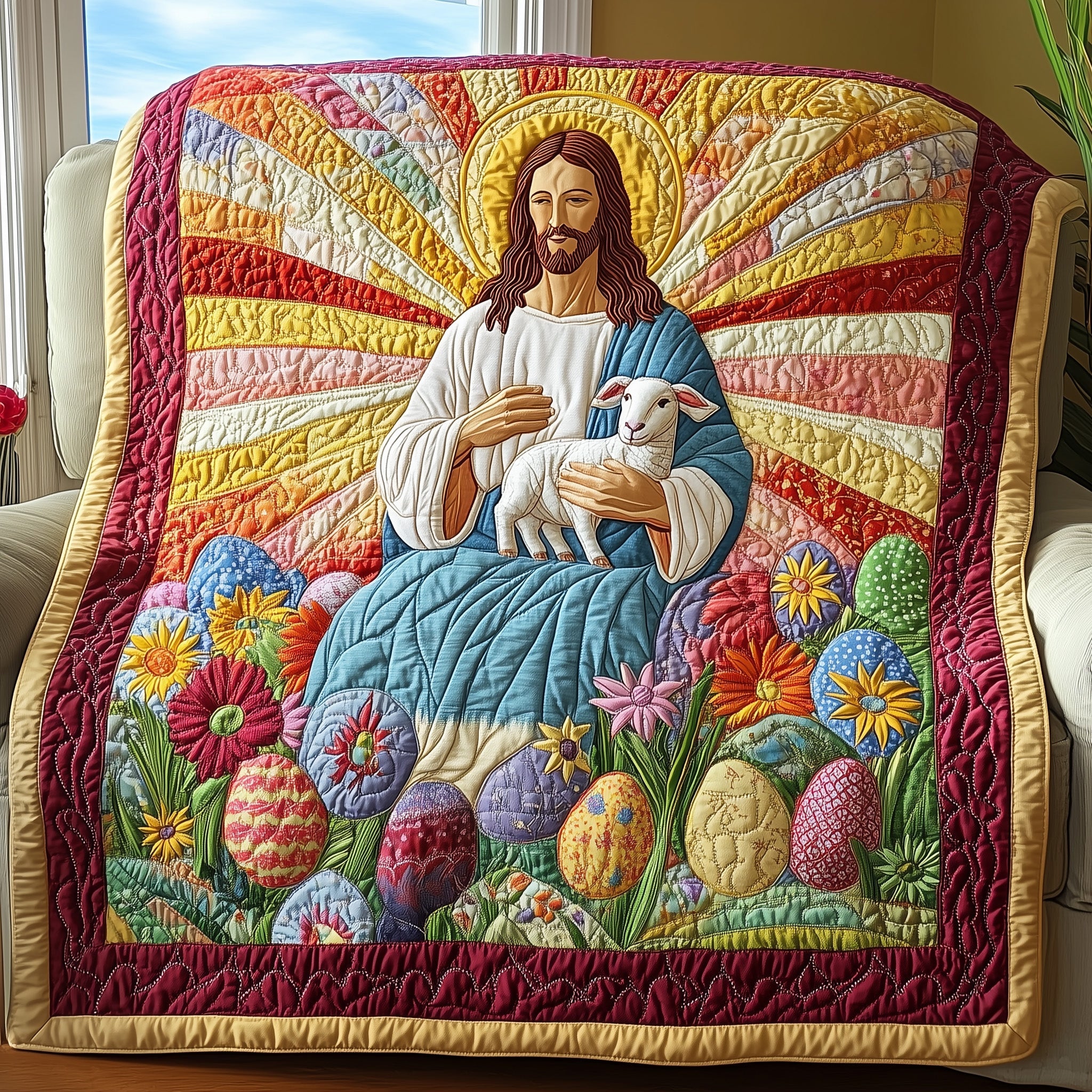 He Is Risen Quilted Blanket Couch Throw BlanketEaster Gifts For Women