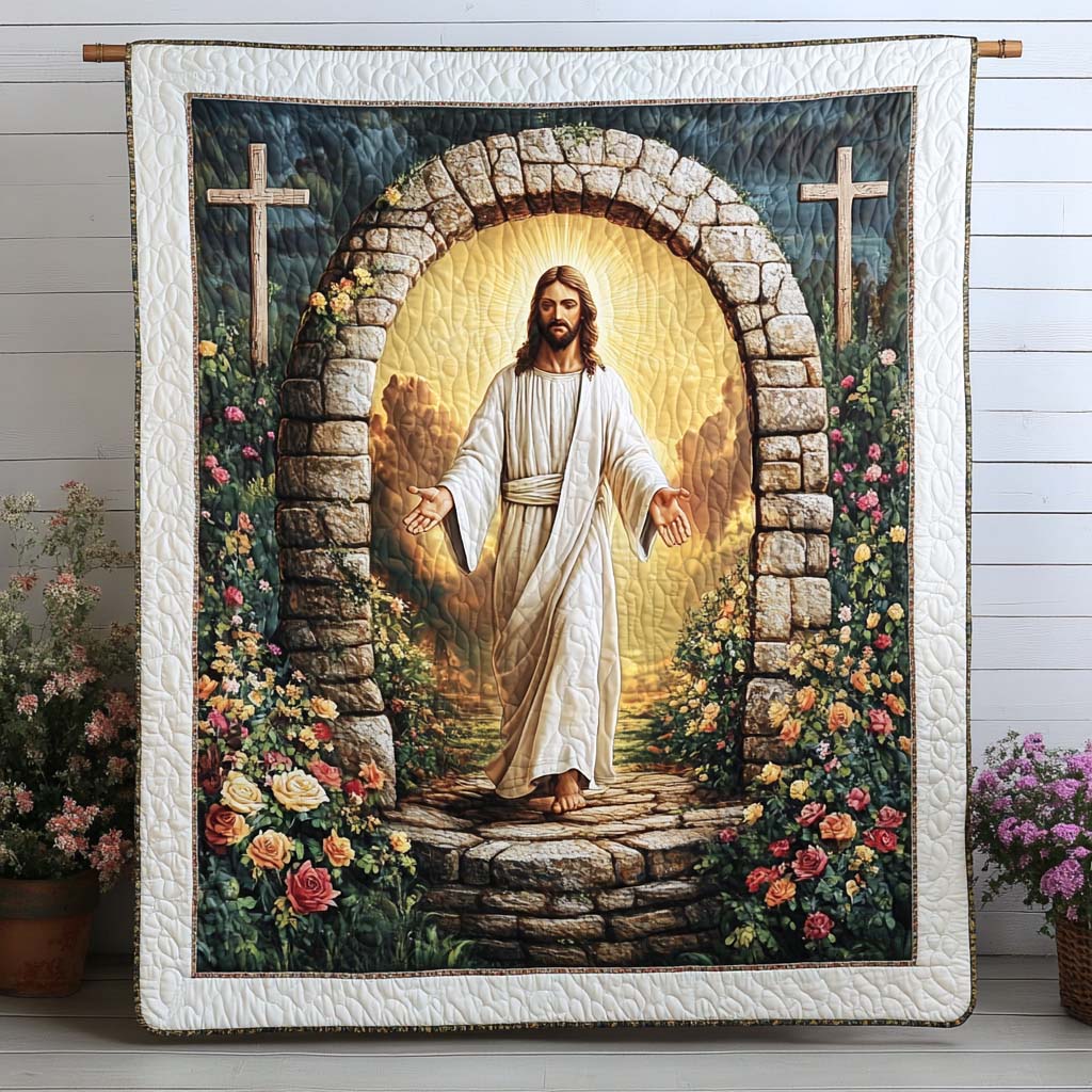 He Lives Quilted Blanket Best Throw Blanket Unique Religious Gifts