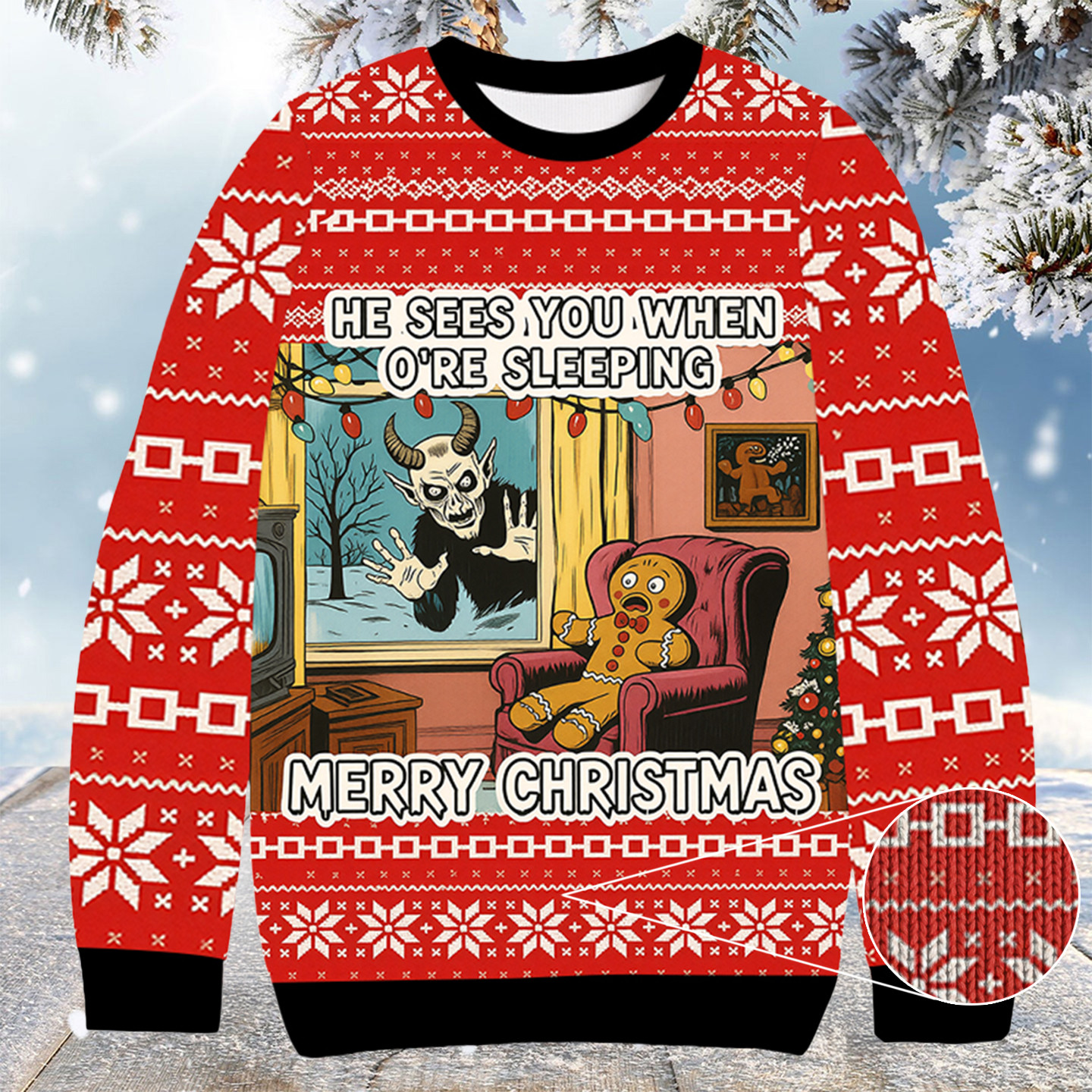 He Sees You Christmas Ugly Sweater Funny Xmas Clothing Great Gifts For Brothers