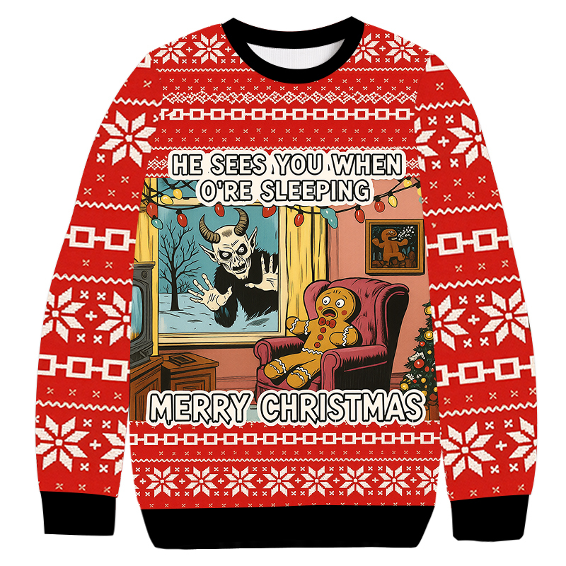 He Sees You Christmas Ugly Sweatshirt Christmas Gift For Family He Sees You Christmas Ugly Sweatshirt Christmas Gift For Family