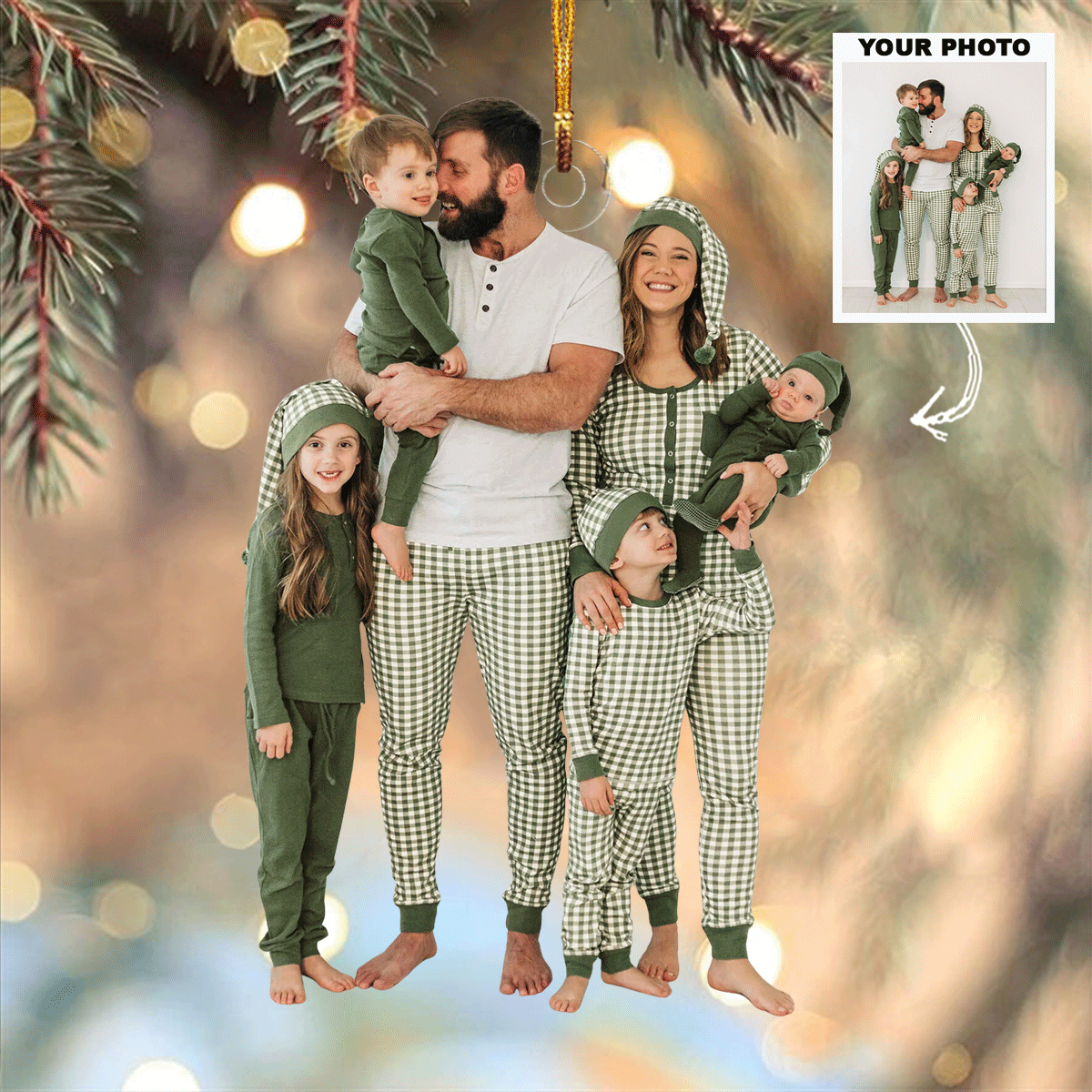 Hearfelt Harmony Personalized Photo Mica Ornament Christmas Gift For Family Family members