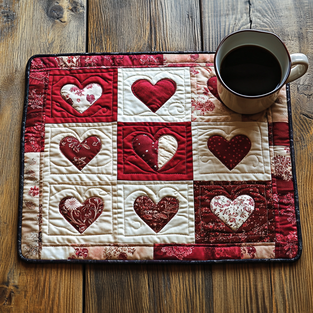 Heart Blooming Quilted Place Mat Christmas Decor Best Christmas Gifts For Your Wife