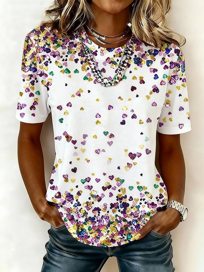 Heart Mardi Gras T-Shirt Mardi Gras Party Clothes Present For Wife