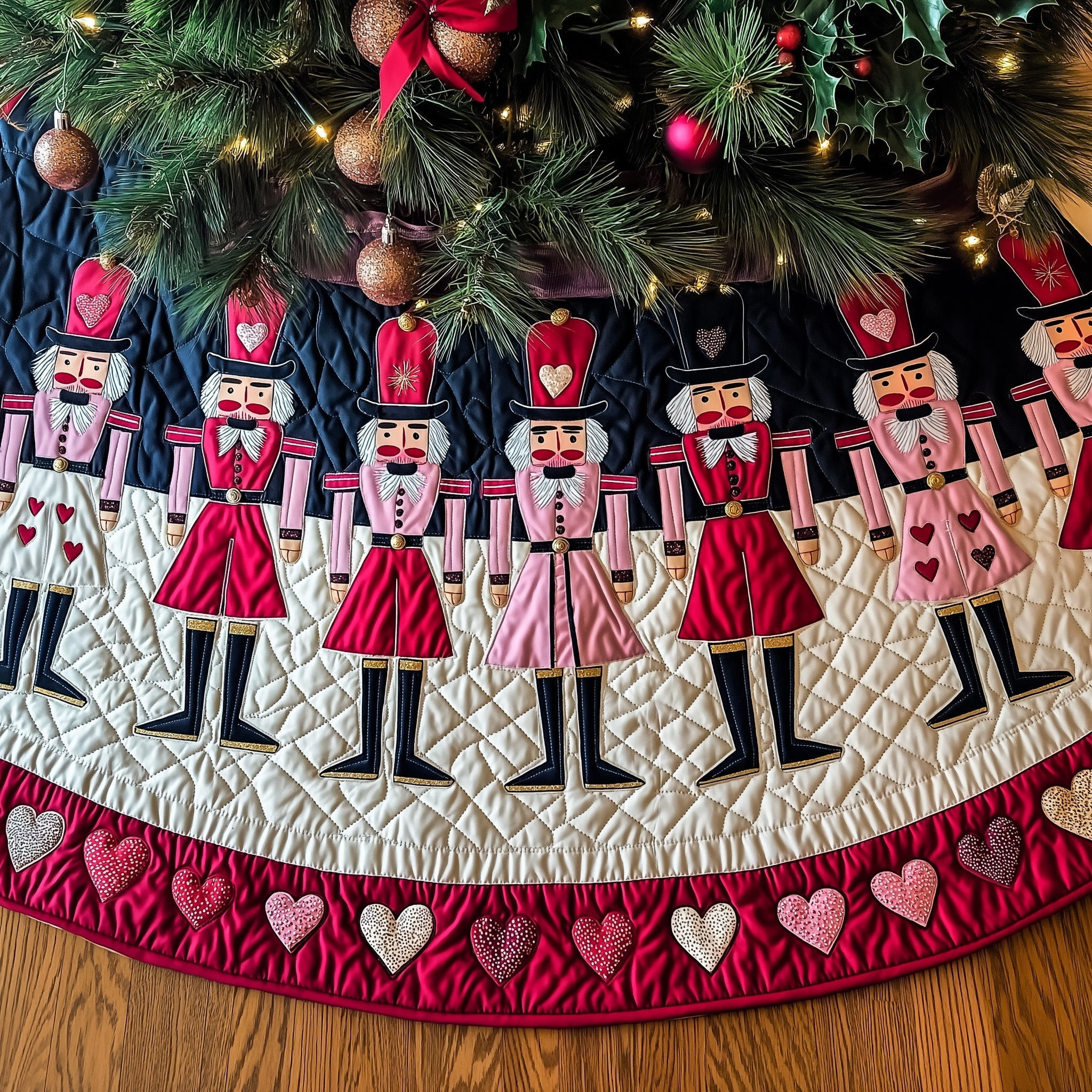 Heart Nutcracker Quilted Tree Skirt Trendy Home Decor Nutcracker Christmas Gifts