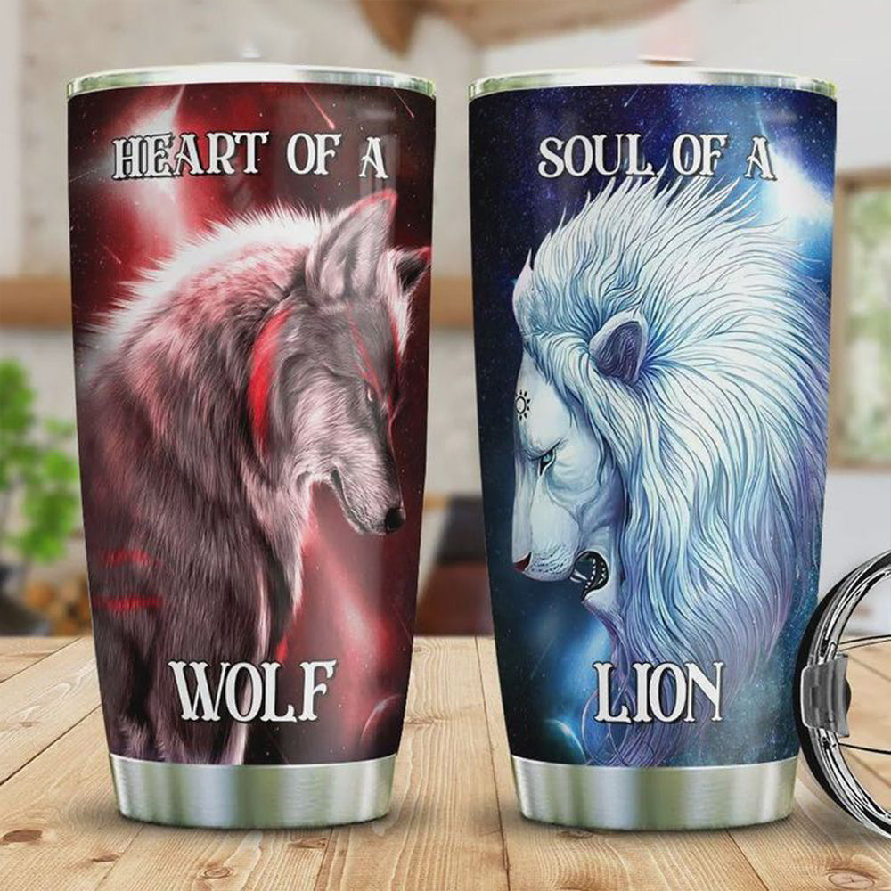 Heart Of A Wolf Soul Of A Lion Tumbler Unique Coffee Tumbler Gifts For Him Heart Of A Wolf Soul Of A Lion Tumbler Unique Coffee Tumbler Gifts For Him