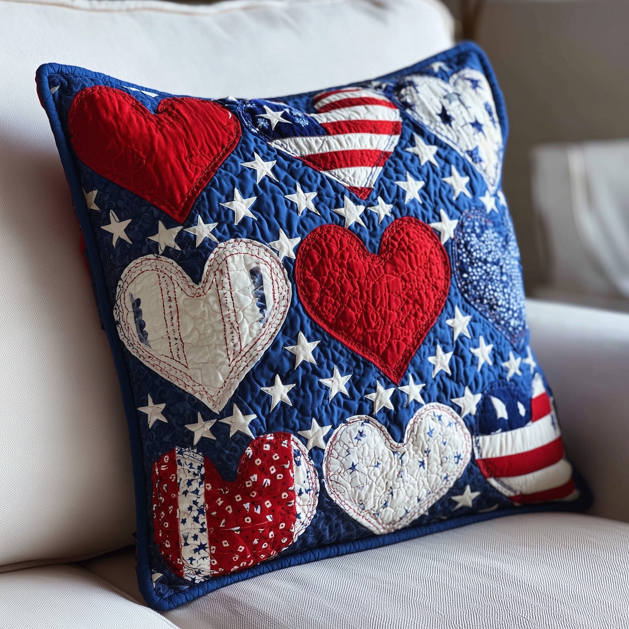 Heart Of Freedom Quilted Pillow Case Gift For Kids
