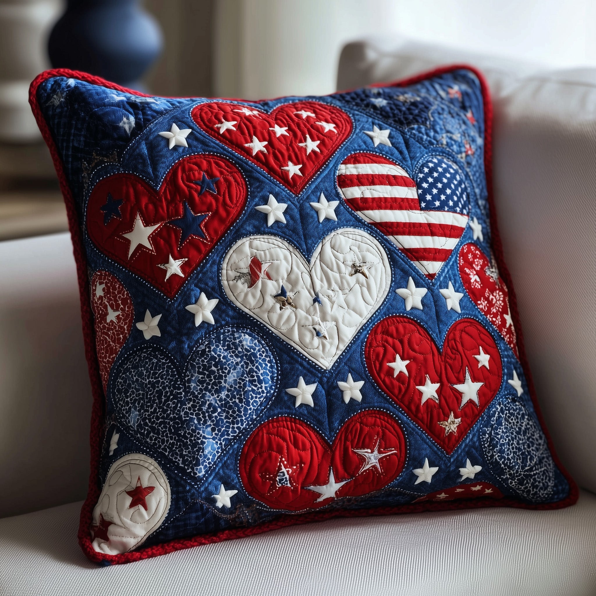Heart Of Freedom Quilted Pillow Case Gift For Mom(1)