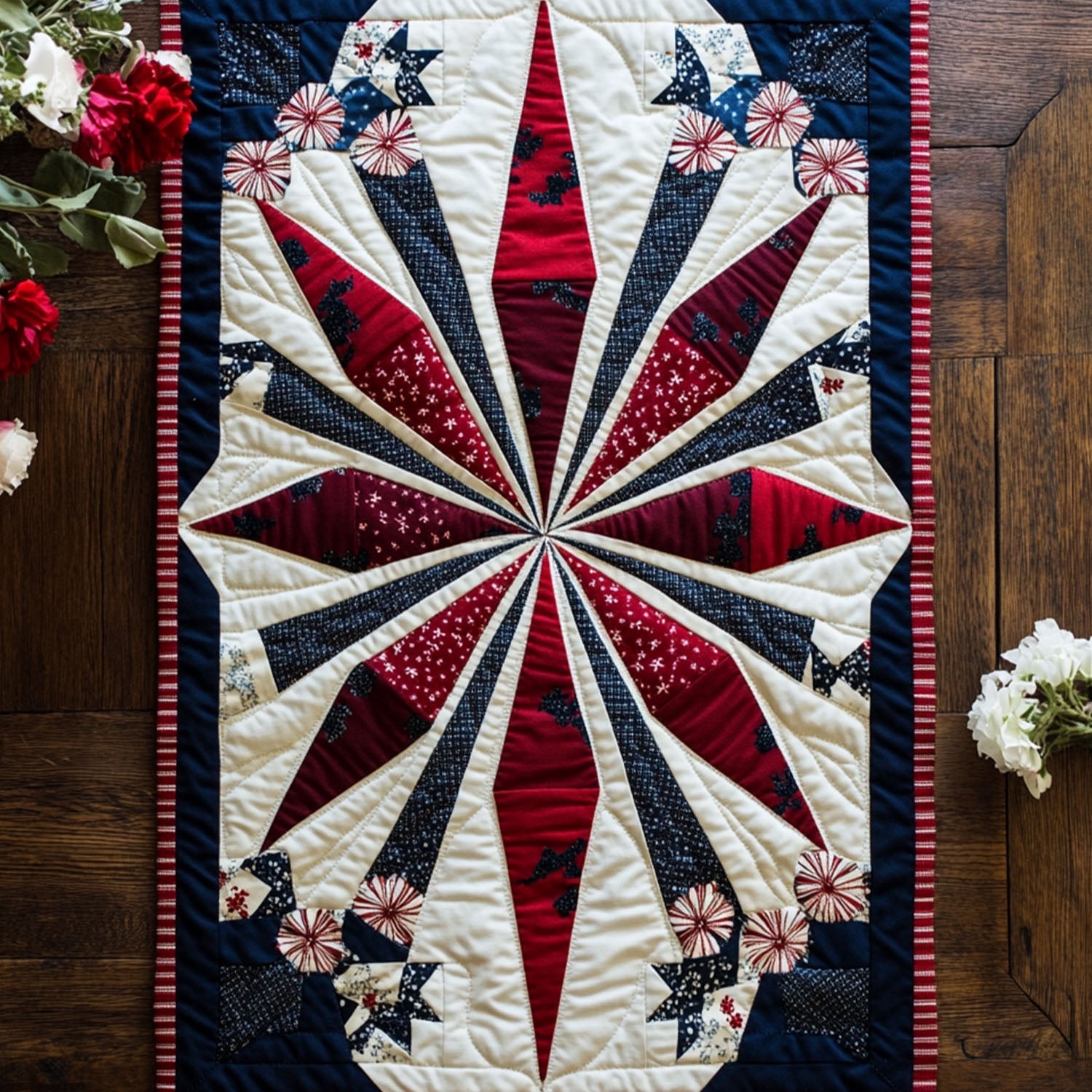 Heart of the Nation Quilted Table Runner Dining Table Ideas Patriotic Themed Gifts
