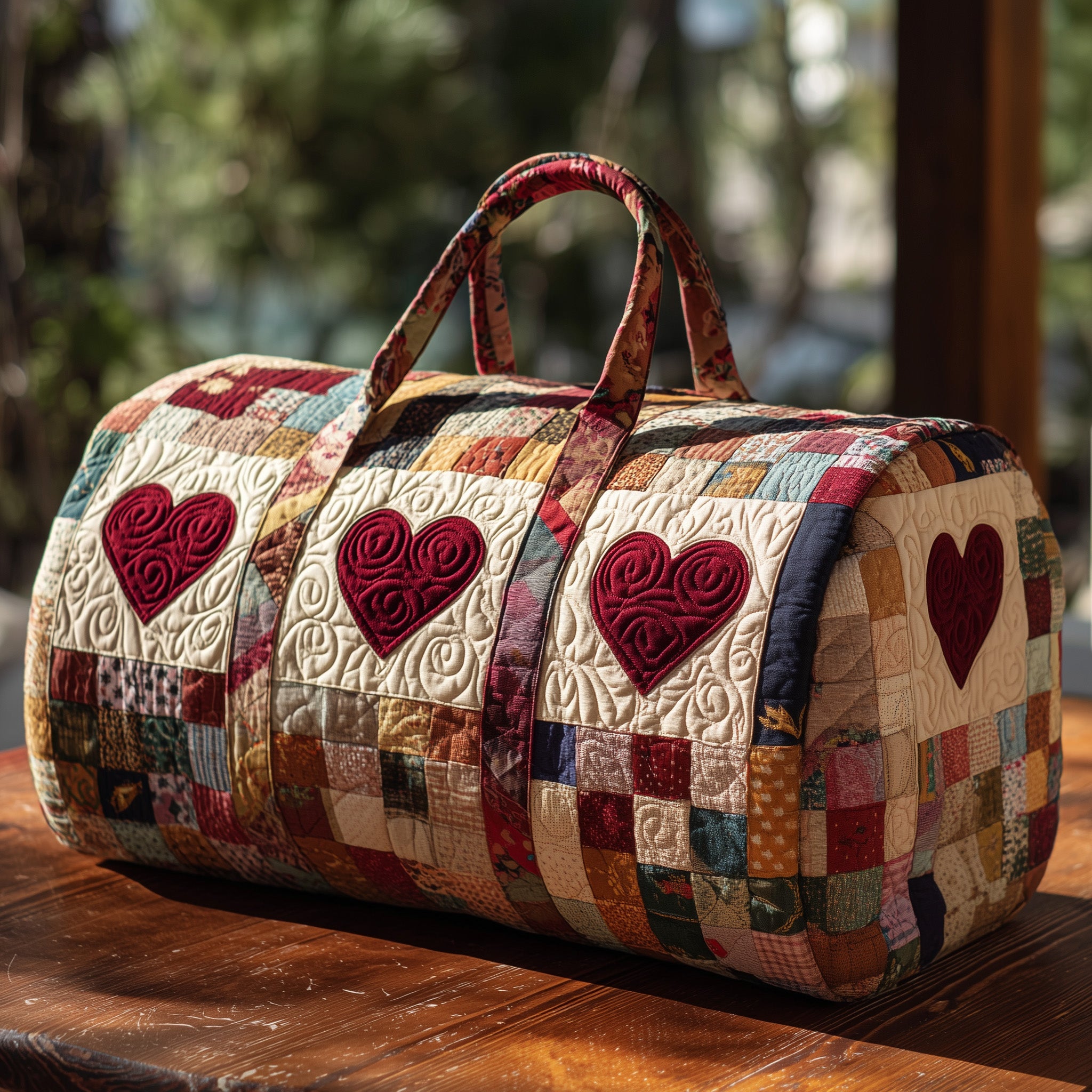 Heart Patchwork Quilt Duffle Bag Gift For Her