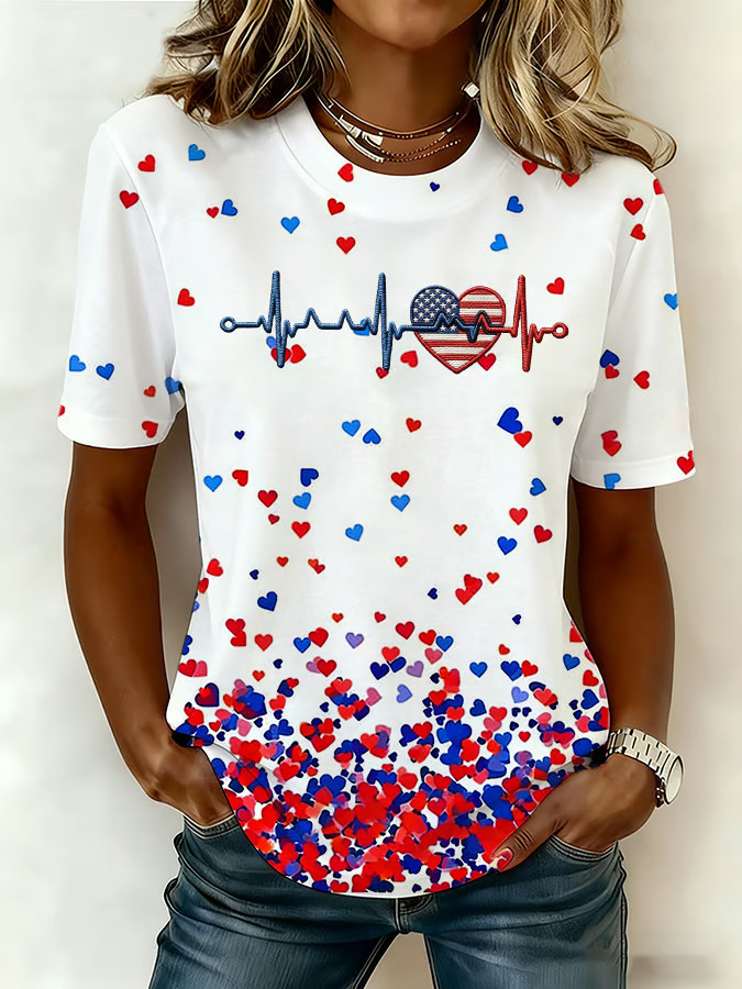 Heartbeat America 250th Anniversary Shirt Women's Patriotic Clothing 4Th Of July Present