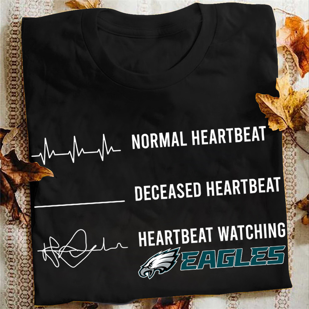 Heartbeat Watching Philadelphia Eagles T-Shirt Gift Ideas For Football Lovers