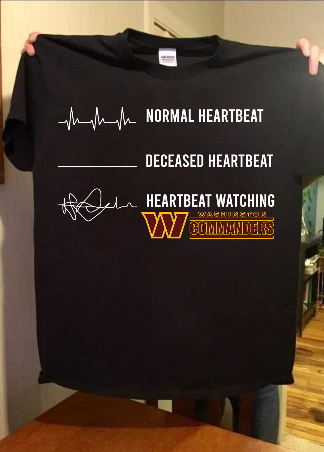 Heartbeat Watching Washington Commanders T-Shirt Gift Ideas For Football Lovers