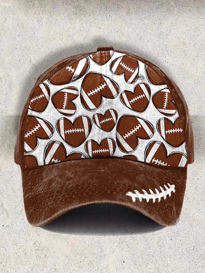 Hearted Shape American Football Hat Game Day Baseball Cap Unique Gifts For Him