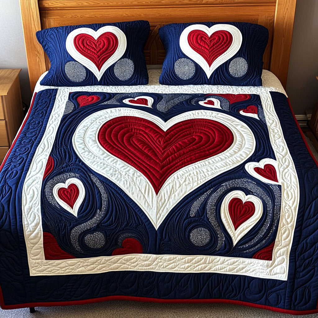 Heartfelt Harmony Quilted Bedding Set Ultra-Soft Bedding Set for a Hotel-Like Experience