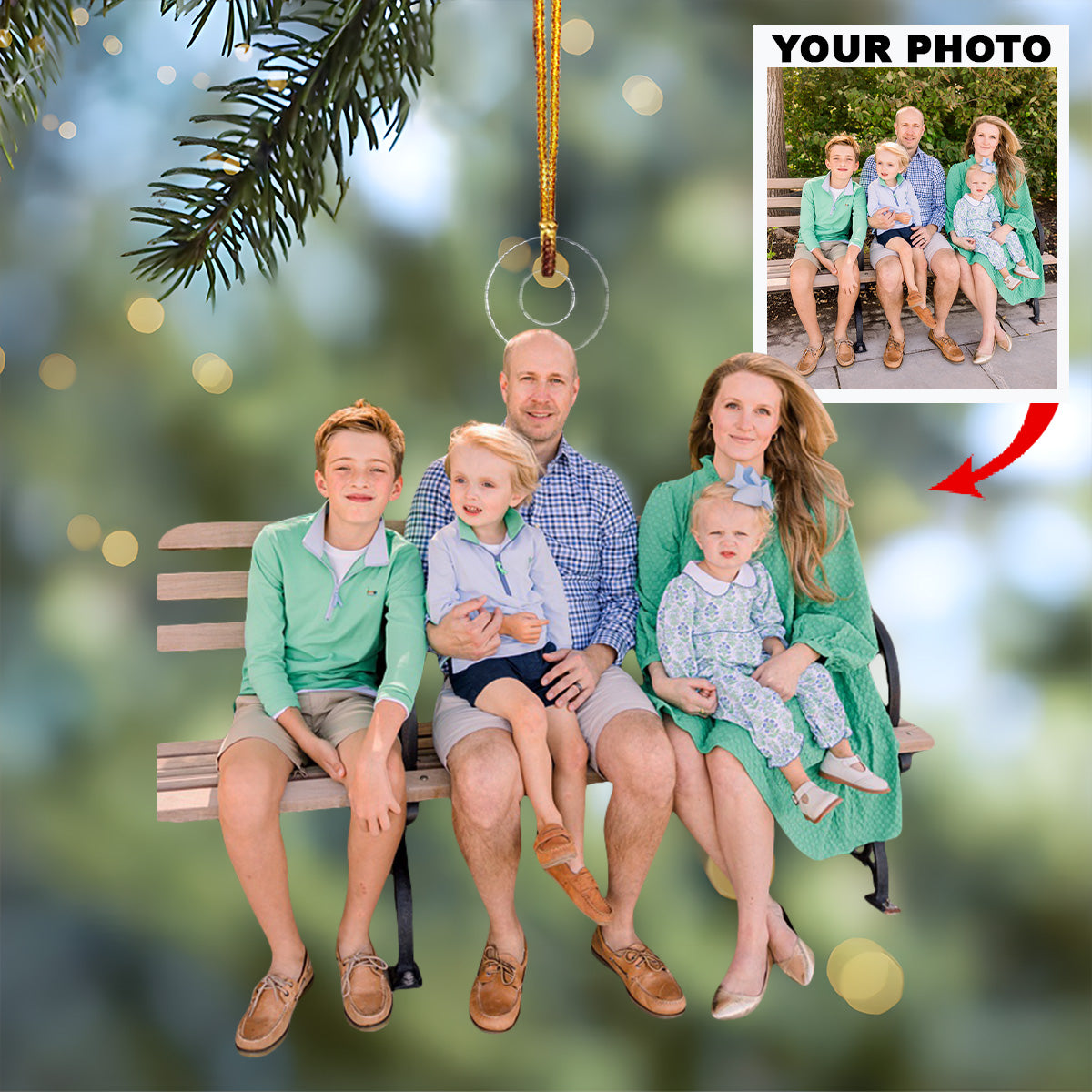 Heartfelt Joy Personalized Photo Mica Ornament Christmas Gift For Family Members