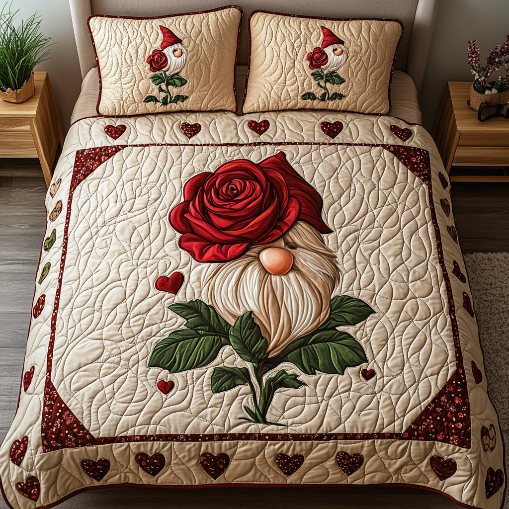 Hearth Of Love Quilted Bedding Set Thoughtful Bedding Gift for Cozy Winter Nights