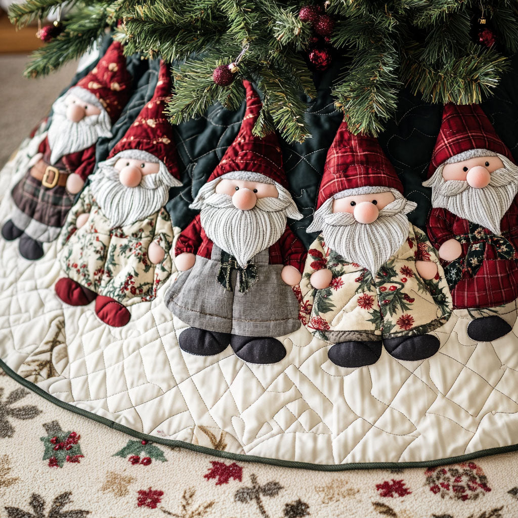 Hearthside Helpers Quilted Christmas Tree Skirt Holiday Decorations Gifts For Gnome Lovers