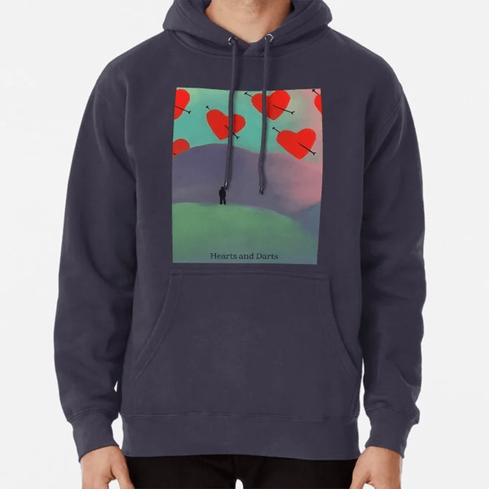 Hearts And Darts Album Title In Red Color Hoodie Rapper Graphic Hoodie Gift For Hip Hop Lovers