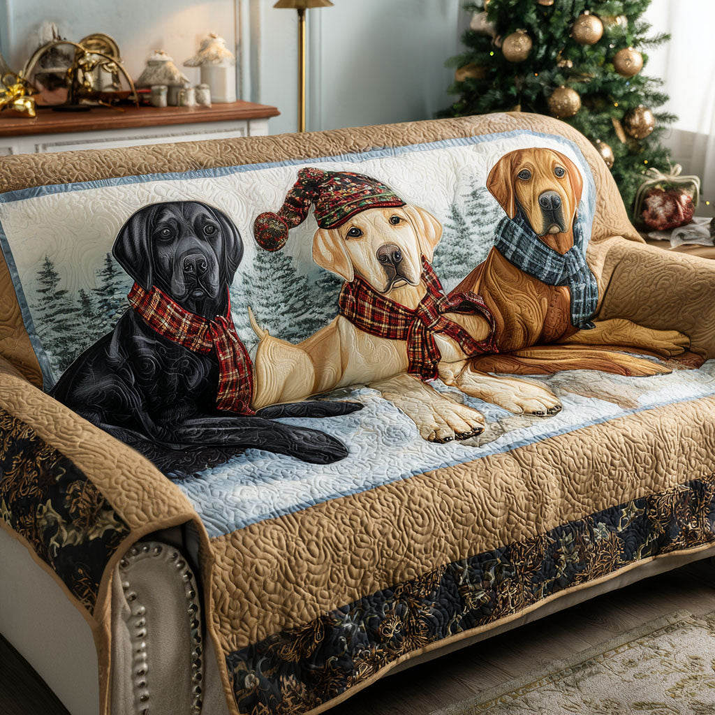 Heartwarming Lab Quilted Sofa Cover Christmas Living Decor Dog Gifts For Dog Lovers