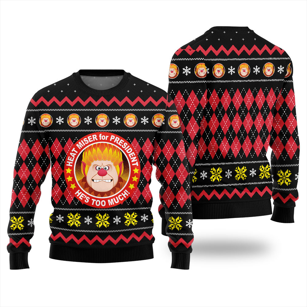 Heat Miser For President Ugly Christmas Sweater Soft Cotton Sweatshirt for Winter Comfort